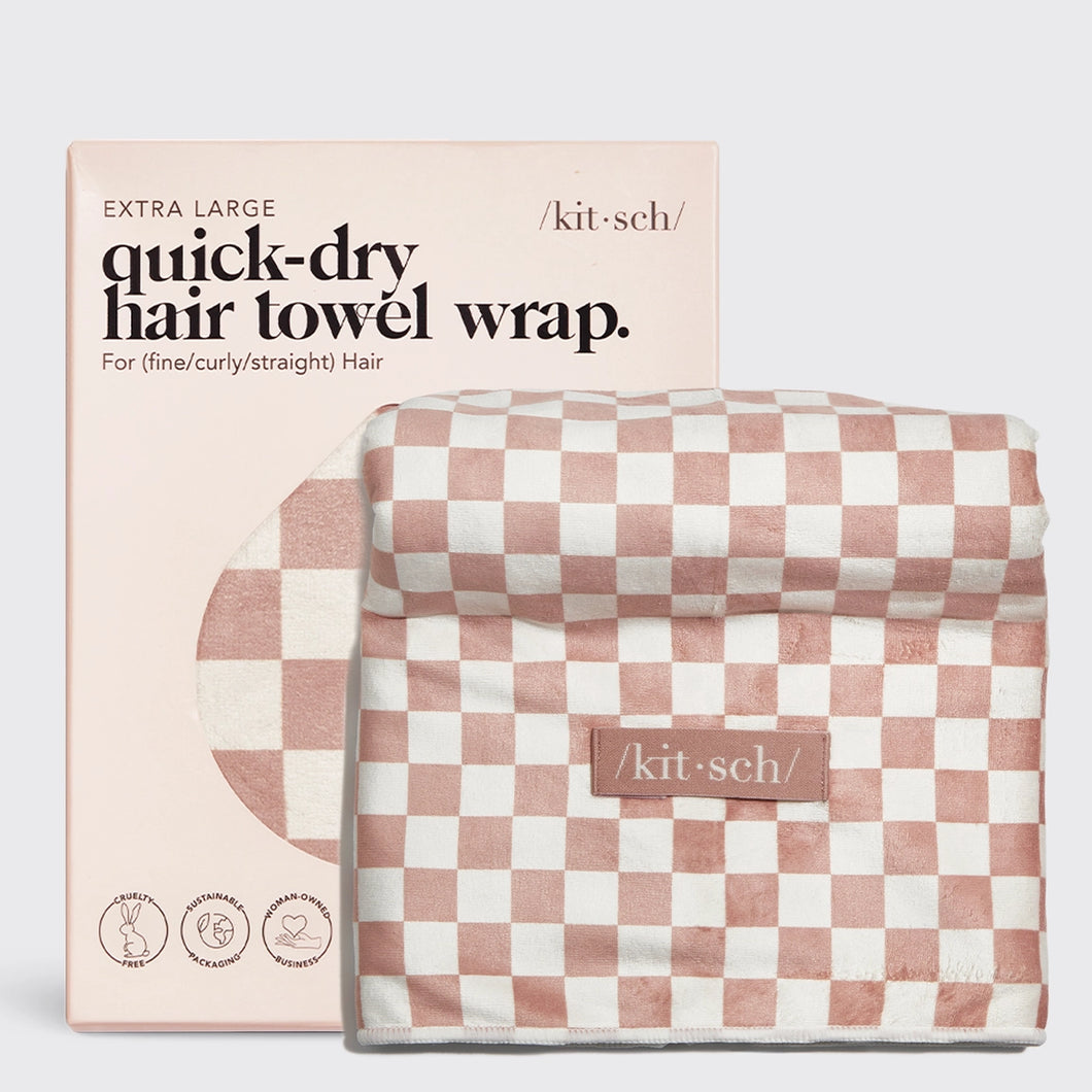 EXTRA LARGE QUICK-DRY HAIR TOWEL WRAP - TERRACOTTA