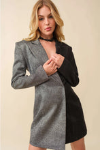 GLITTER COLOR BLOCK BLAZER DRESS