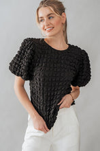 APRIL BUBBLE TEXTURE TOP - BLACK