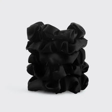 SATIN SLEEP SCRUNCHIES 5PC - BLACK