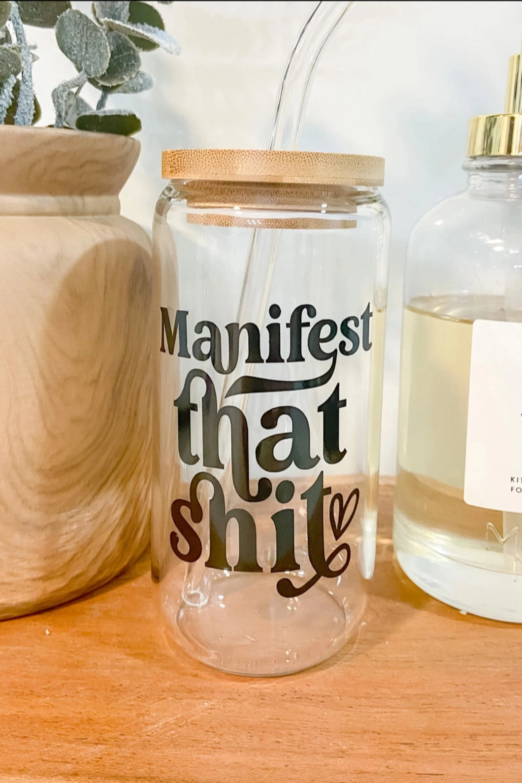 ICED COFFEE GLASS - MANIFEST THAT SHIT