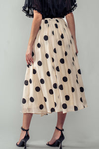 POLKA DOTTED MIDI SKIRT