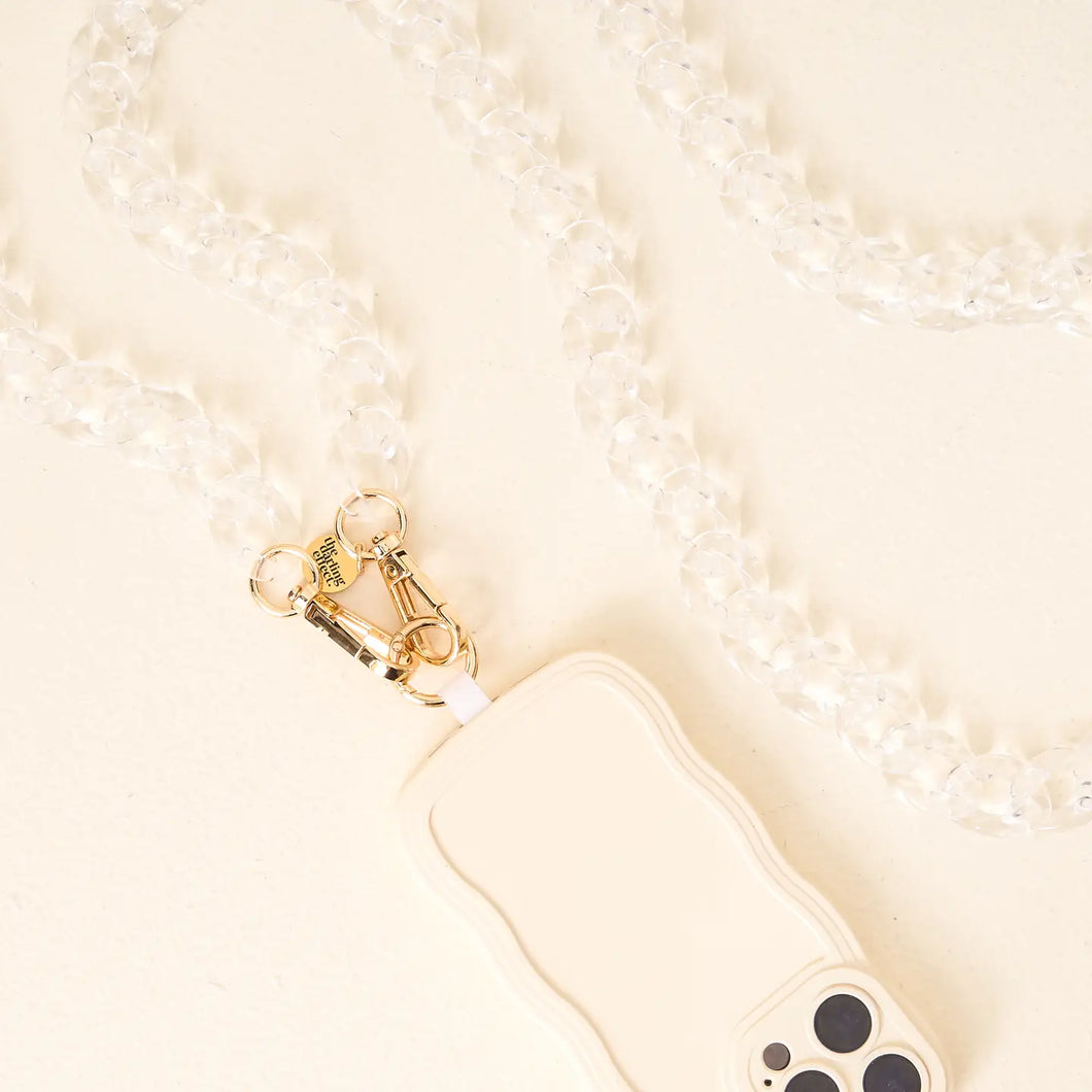 HOLD THE PHONE CROSSBODY CHAIN- CLEAR