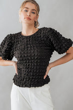 APRIL BUBBLE TEXTURE TOP - BLACK