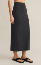 GAIL JERSEY MIDI SKIRT - WASHED BLACK