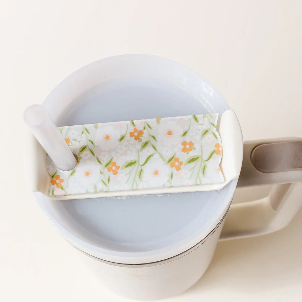 TUMBLER LID TAG- FLORAL HAVEN SAGE