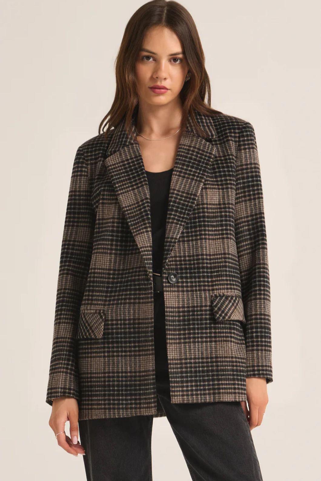 KINGSTON RELAXED PLAID BLAZER