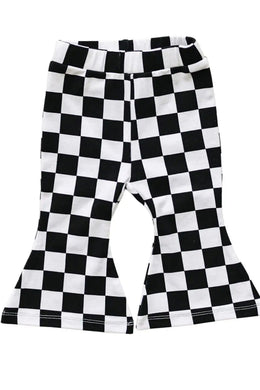 CHECKERED FLARE PANTS