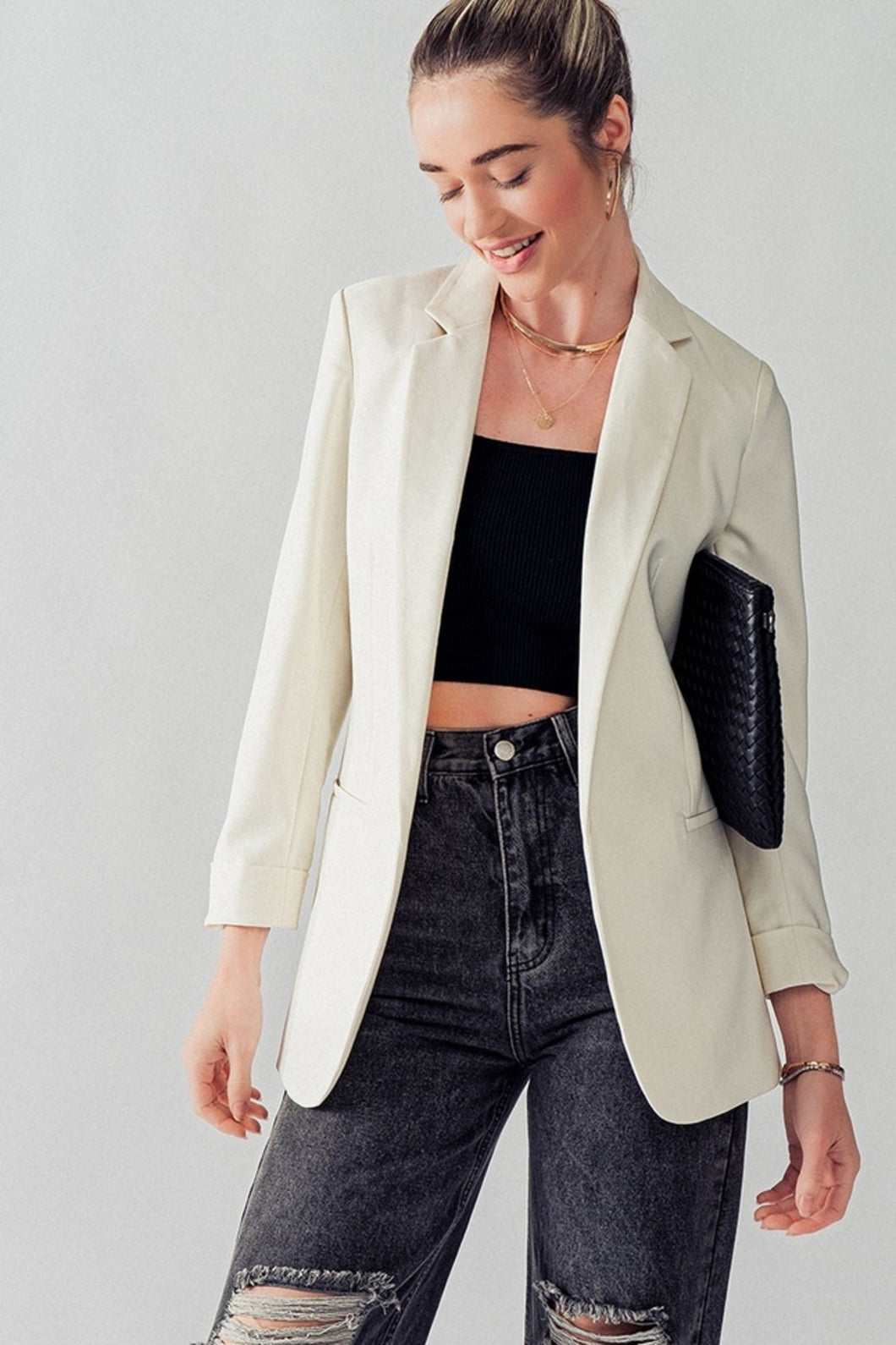 EVERLY BASIC BLAZER - IVORY