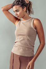 RILEY STRUCTURE KNIT TANK TOP - TAUPE