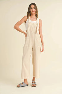BRIANA TENCEL WASHED JUMPSUIT - OATMEAL
