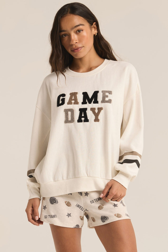 OVERSIZED GAME DAY SWEATSHIRT - BONE