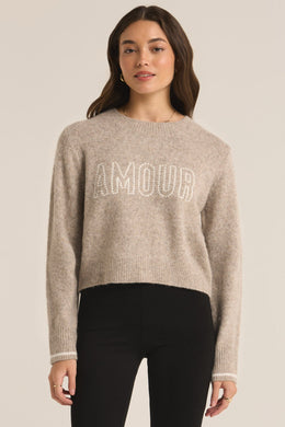 AMOUR MILAN SWEATER - HEATHER TAUPE