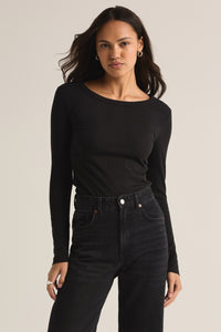 VARIEGATED LAYER TOP - BLACK