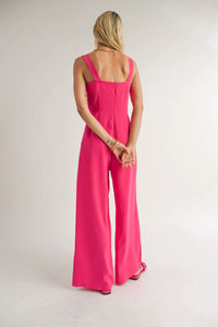 THE CLASSICS SQUARE NECK JUMPSUIT - FUCHSIA