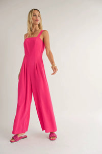 THE CLASSICS SQUARE NECK JUMPSUIT - FUCHSIA