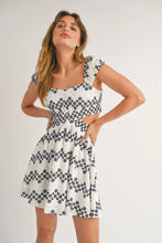 COSTA DEL SOL EYELET CUTOUT MINI DRESS - WHITE NAVY