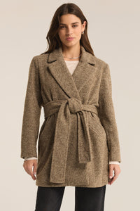 HAWTHORNE HERRINGBONE COAT - DARK CHOCOLATE