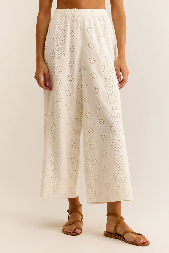 SORRENTO EYELET PANT -SANDSTONE